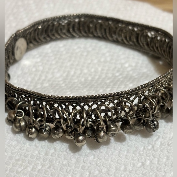 Antique Handcrafted Genuine Unmarked Silver Belly Dancer Anklet Indian - Picture 1 of 5